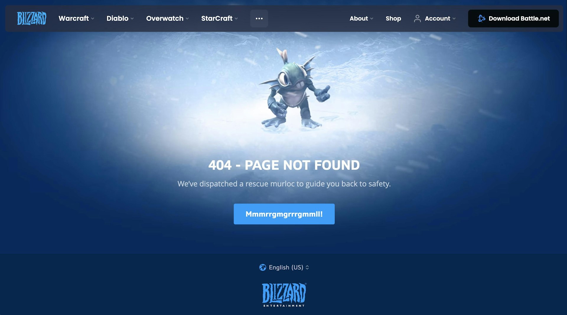 Blizzard 404 page example